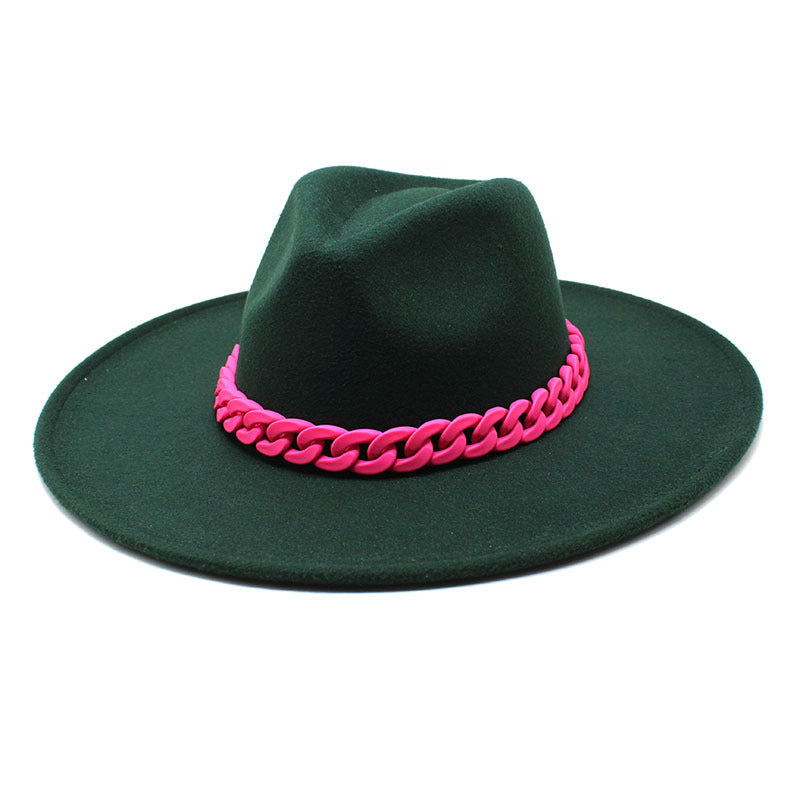 Men's And Women's Large Brim Wool Top Hat