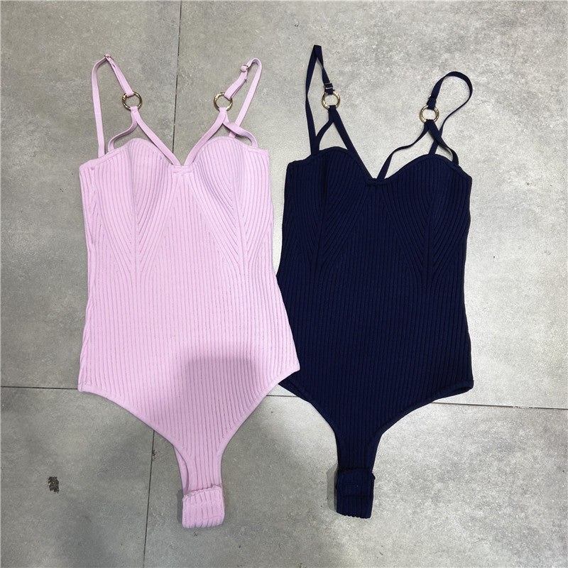 Slim High Stretch One Piece Knitted Bottoming Top