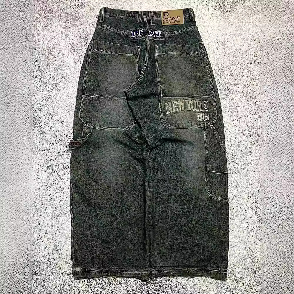 Forår Nye Gade Retro Mindretal Trendy Mærke Vide Ben Jeans Mænds Lige