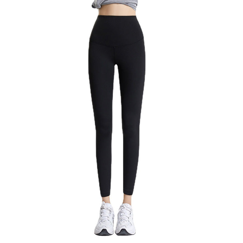 Dame-leggings i hajskindfleece med mavekontrol og hoftefokus