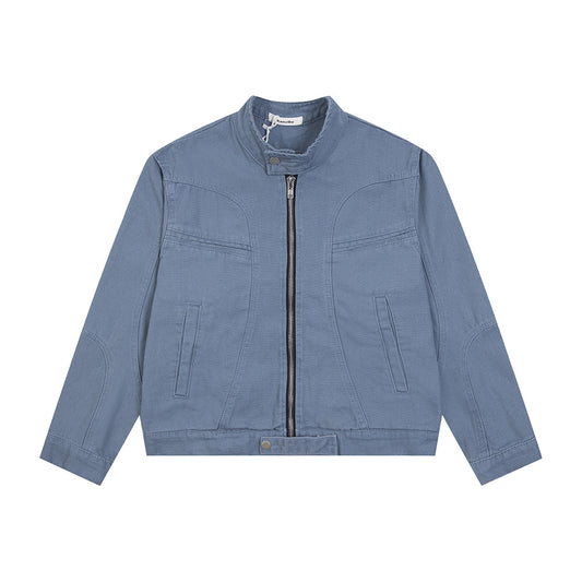 Short Jacket Men's Trend Punk Deconstruction Split Stitching