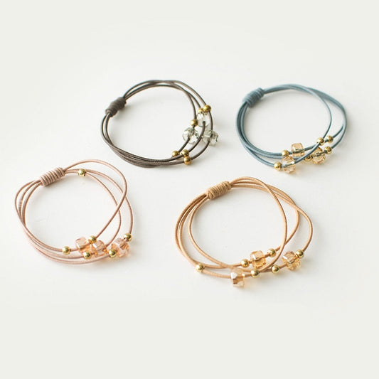 Crystal String Beads Rubber Headband Head Rope