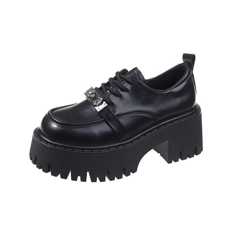 Black Mary Jane Leather Women's Pumps
