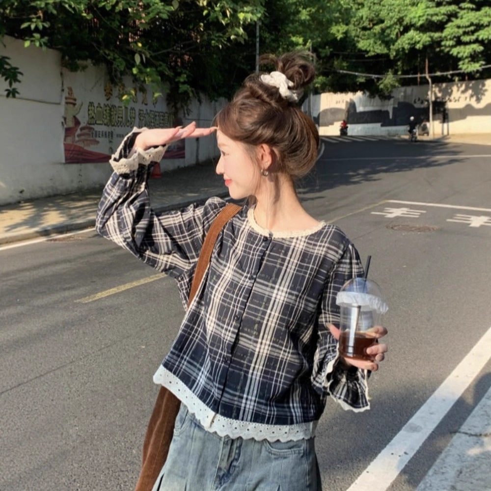 Women's Spring And Autumn Design Loose Short Top For Petite