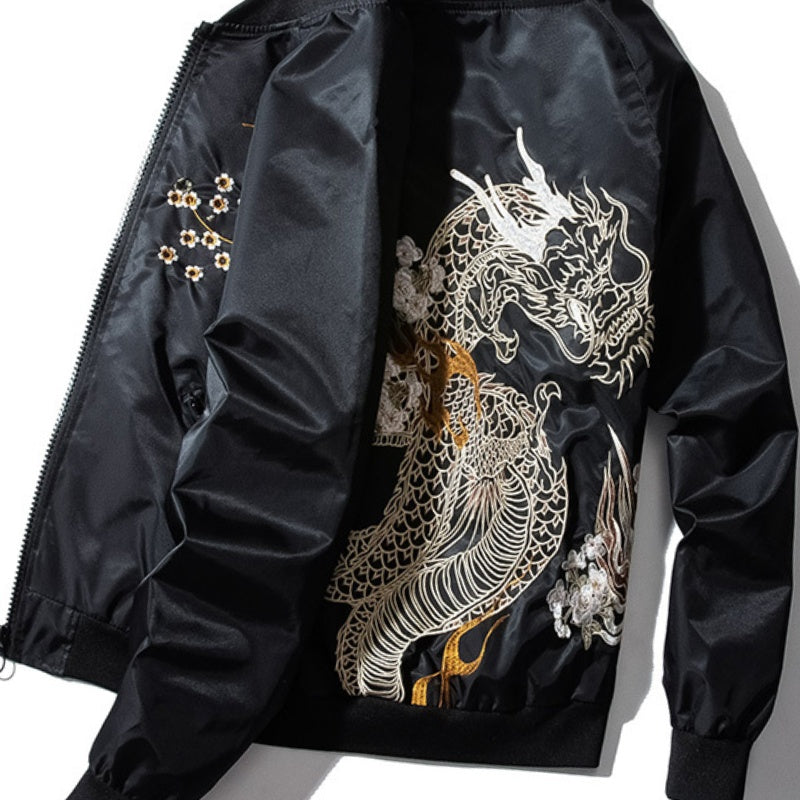 Men's Loose Embroidered Baseball Uniform Trendy Casual Jacket Coat