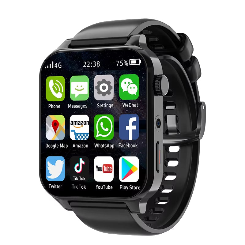 2025 New RAM 4GB ROM 64GB 1.99 Inch 4G Call Smart Watch GPS Wifi Dual Camera Heartrate Testing Waterproof Sports Men Smartwatch