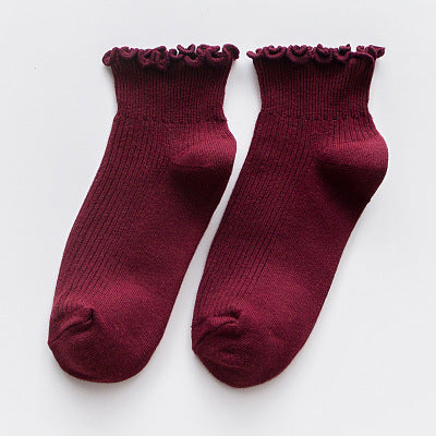 Women's Casual Fungus Lace Short Cotton Socks