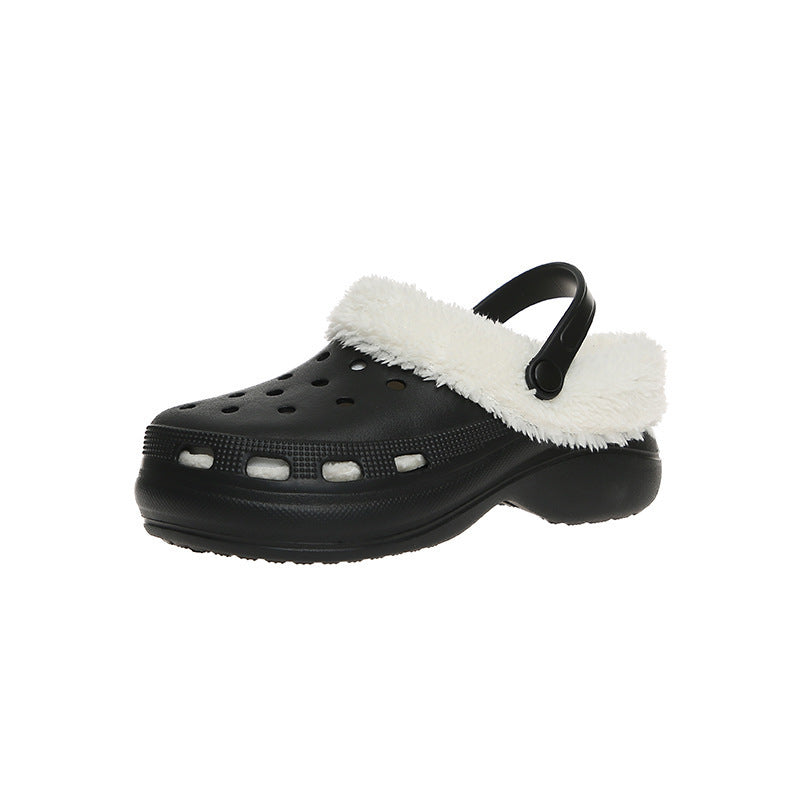 Cotton Slippers Women's Autumn And Winter Non-slip Soft Sole Platform Heel
