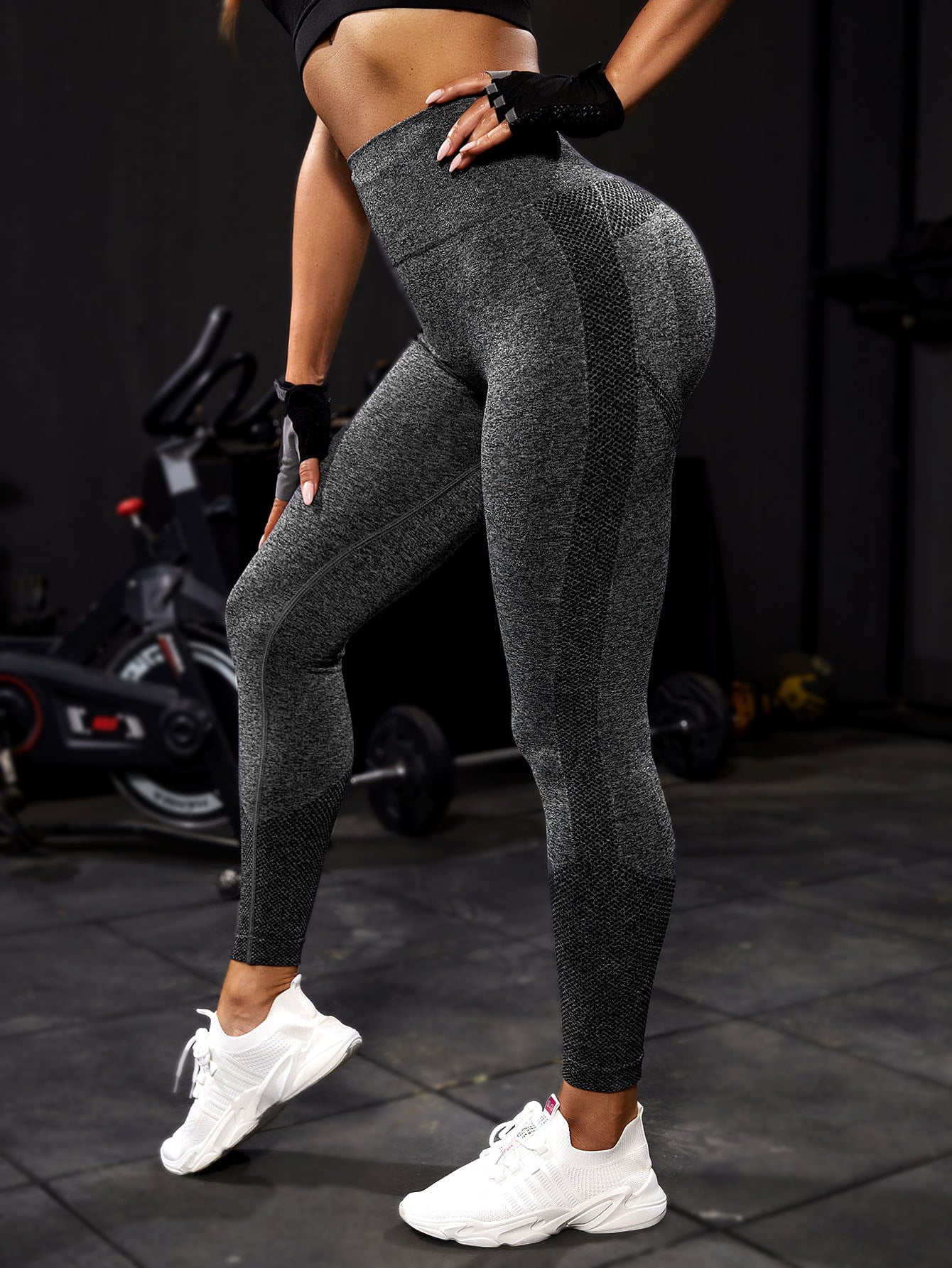 High Waist Nude Feel Hip Lifting Tights Elastic Sports Running Quick-drying Yoga Pants