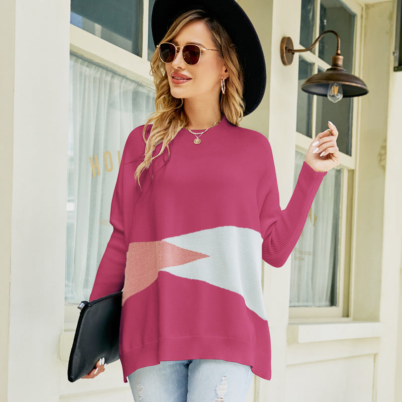 Women's Loose Batwing Sleeve Pullover Sweater