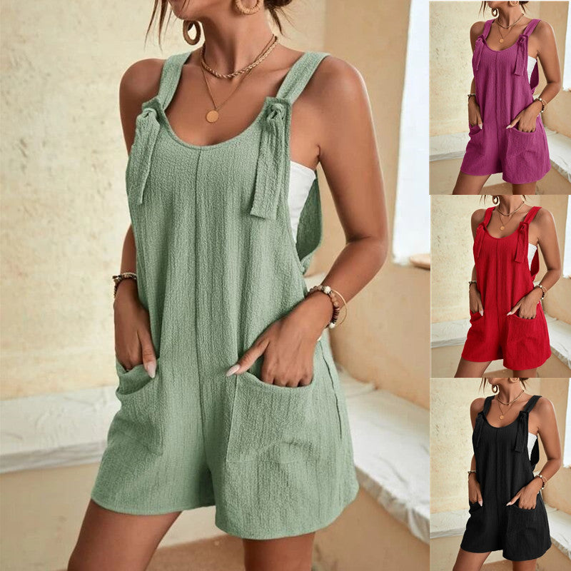 Heldækkende Jumpsuit Med Camisole Til Kvinder - Afslappet Mode