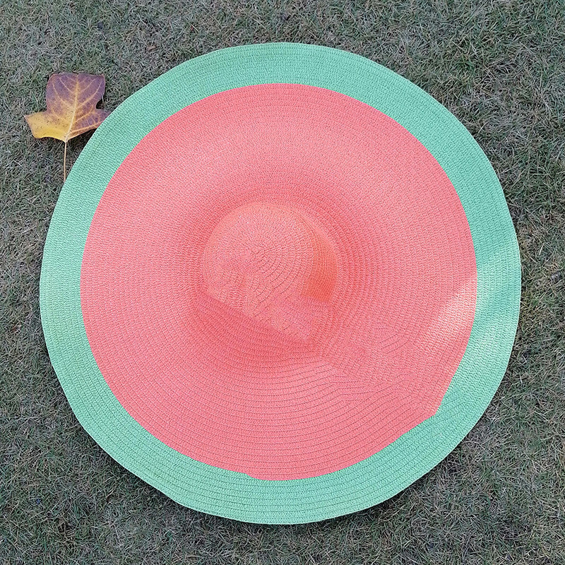 Big Brim Folding Straw Hat Sunshade 70cm