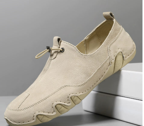 Herresko i læder, afslappede, åndbare, slip-on