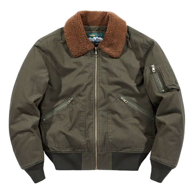 Men's Fleece-lined New Loose Lamb Wool Casual Jacket