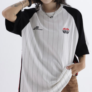 American Retro Sports Striped Short Sleeve