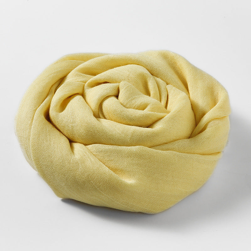 Women's Fashion Artistic Solid Color Cotton And Linen Scarf