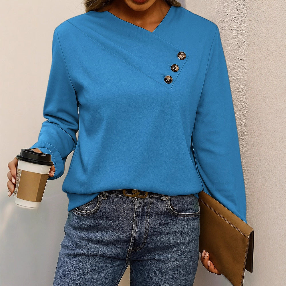 Women's Casual V-neck Long Sleeve Pullover Regular Sweater