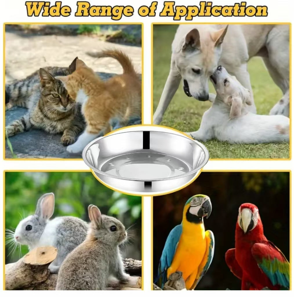 Nourriture pour chat alimentation pour animaux Assiette pour animaux en acier inoxydable Bassin à riz épaissi