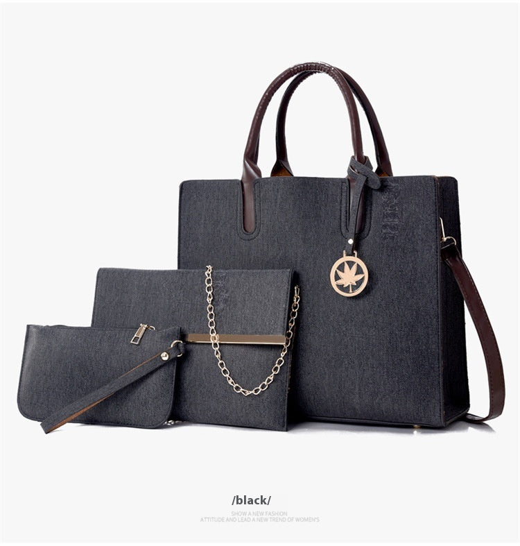 Tre-delt håndtaske skuldertaske crossbody