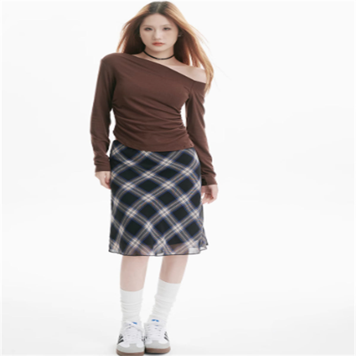 High Waist Slimming All-match Medium And Long Petite A-line Skirt