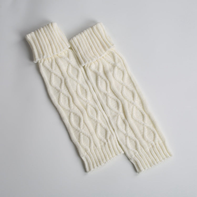 Knitted Wool Warm Leggings Mid-length Rhombus