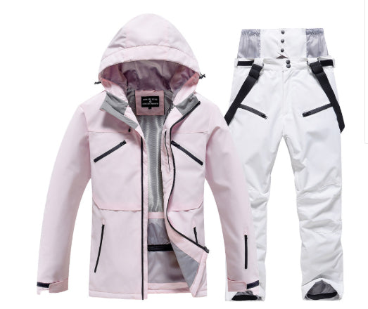 Men's And Women's Winter Outdoors Veneer Double Board Ski Suit