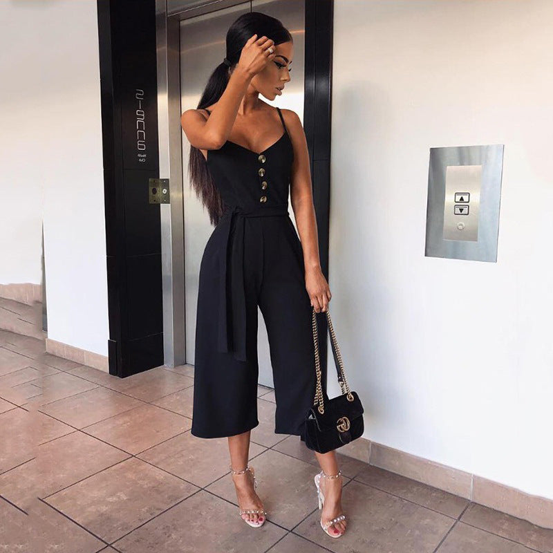 Elegant stropløs jumpsuit til pendler