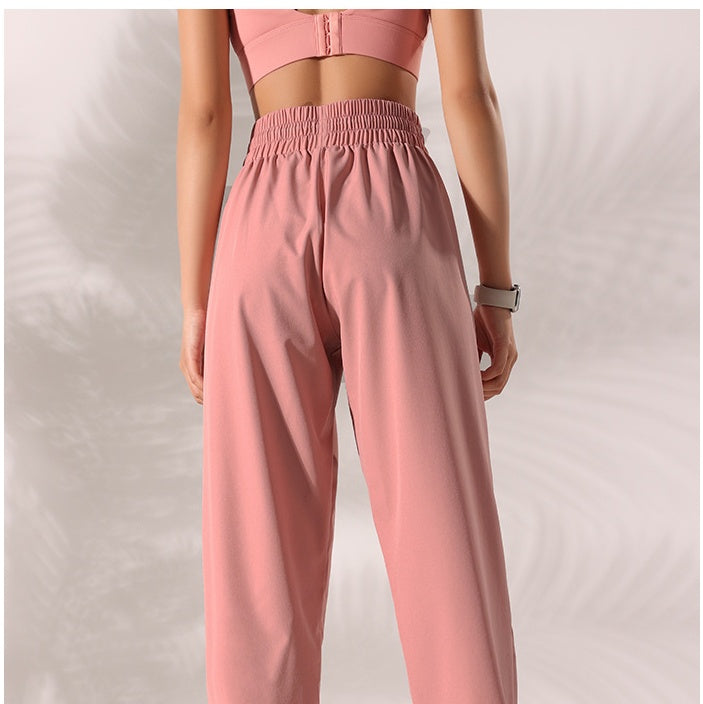 High Waist Loose And Irregular Printed Sports Casual Pants