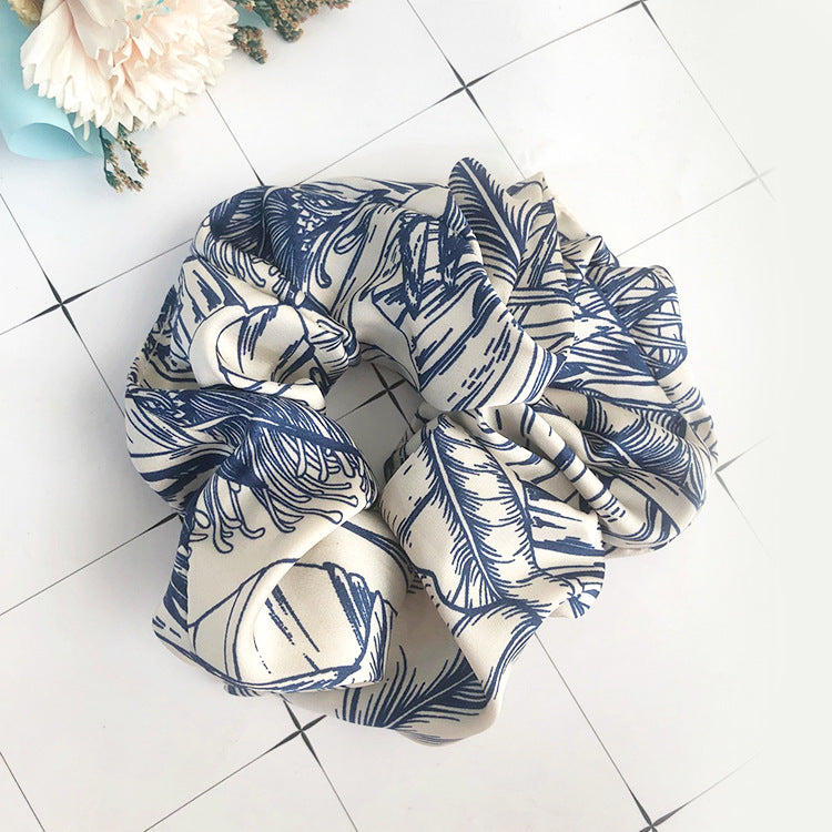 INS Wind Ladies Print Bamboo Leaf Cloth Hair Band Headwear