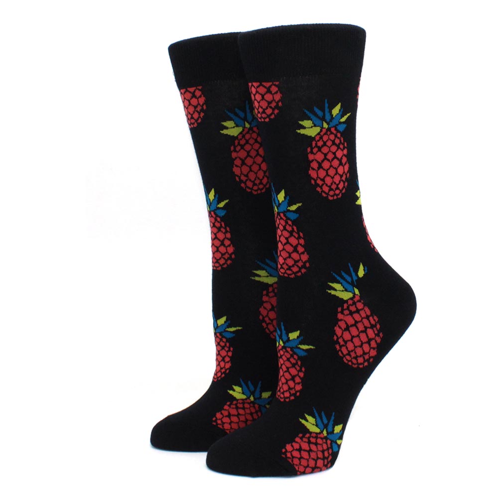 Colorful Women's Cotton Round Socks Funny Banana
