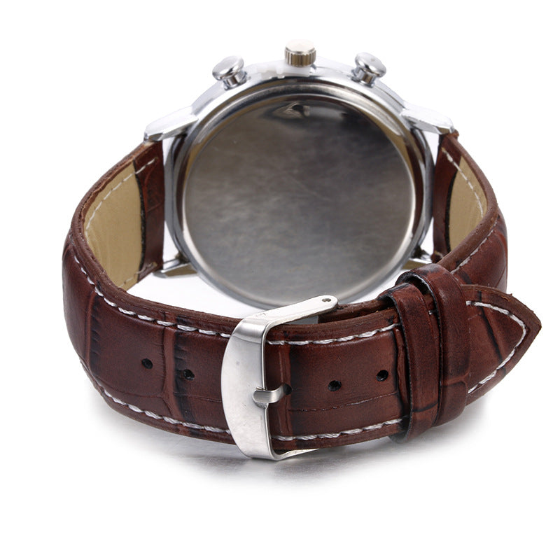 Men's Simple Calendar Leisure Quartz Belt Watch