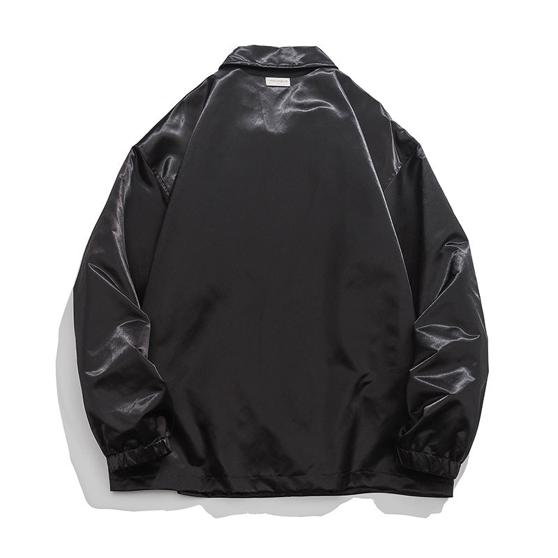 Letter Fashion Brand Lapel Jacket Loose Top Casual Coat
