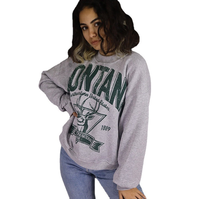 Women's Fashion Hot Girl Retro Distressed Long Sleeve Sweater