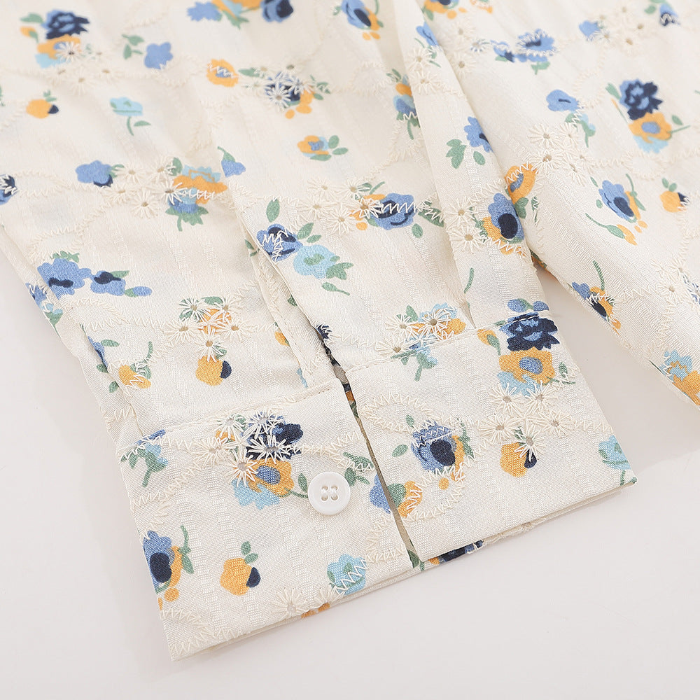 Floral Long Sleeve Shirt Men's Japanese Leisure Loose Cardigan