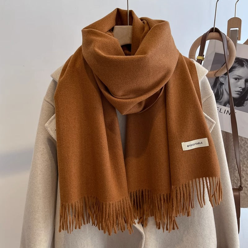 Women's Solid Color Scarf Winter All-matching High-grade Shawl