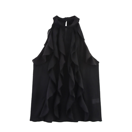 Laminated Decoration Hanging Collar Vest Top