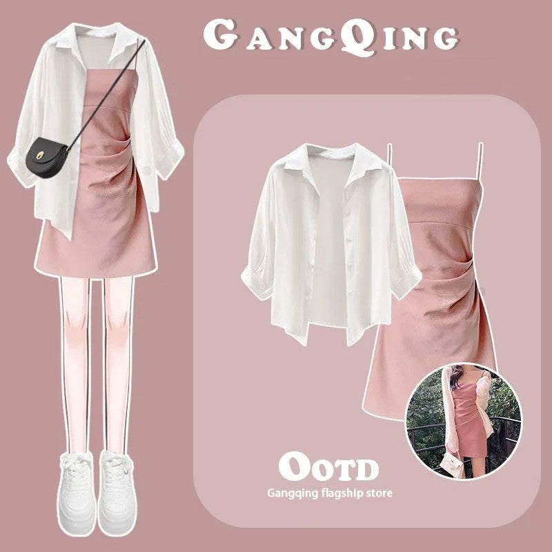 Sun Protection Shirt Top Slimming Suspender Dress
