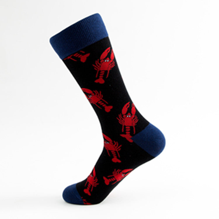 Colorful Mid-calf Couple Casual Cotton Socks