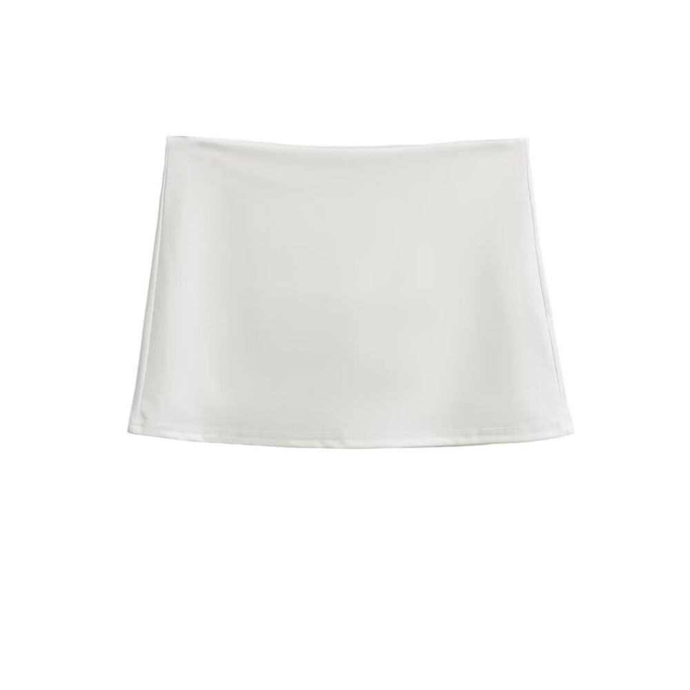 Slim Fit Stretch Retro Sports Low Waist Skirt For Women