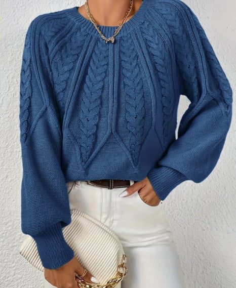Fashion Retro Prismatic Twist Knitted Sweater