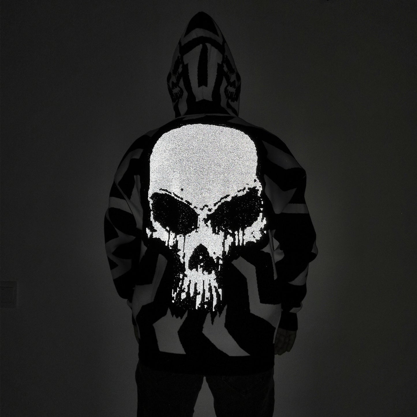Cross-border Sources Of Reflective Skull Sweater