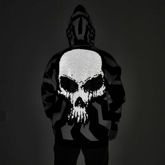 Cross-border Sources Of Reflective Skull Sweater