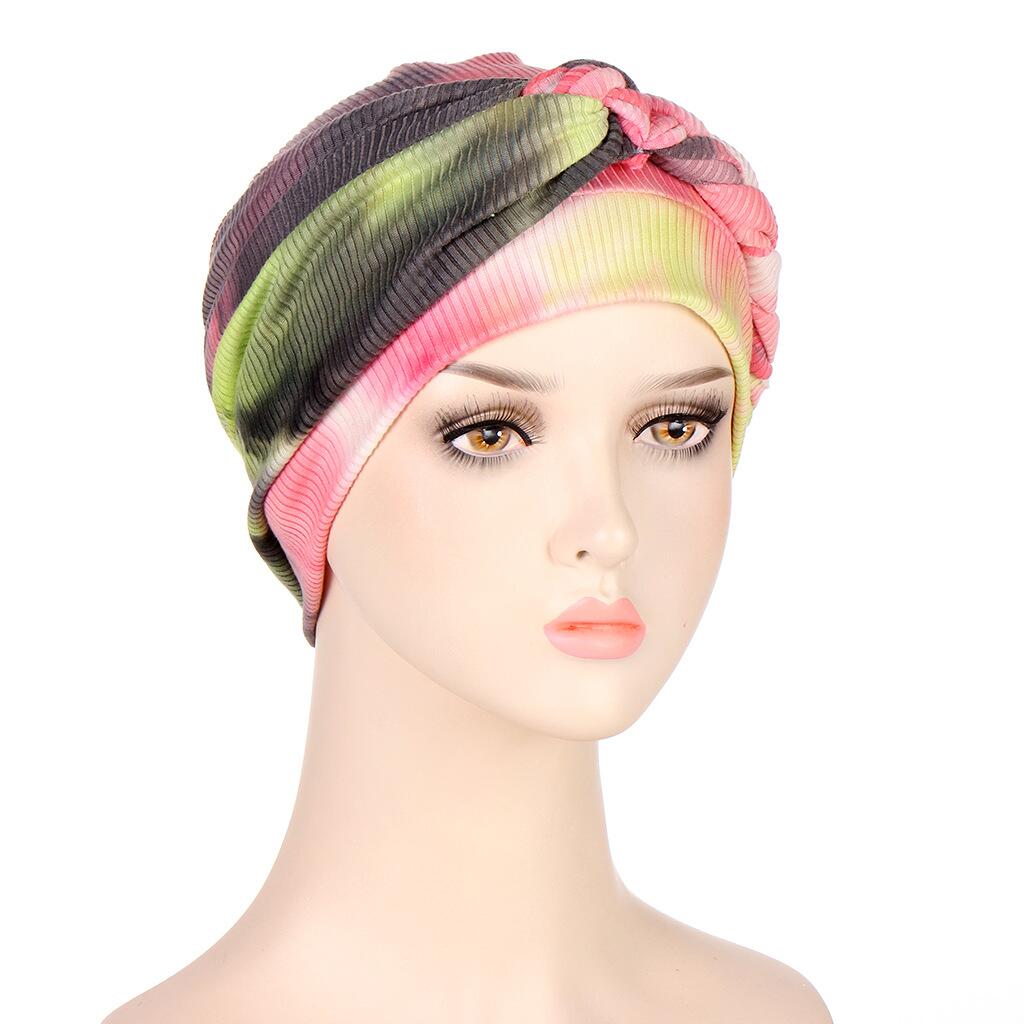 Women's Tie Dyed Multi-color Soft Headband And Hat