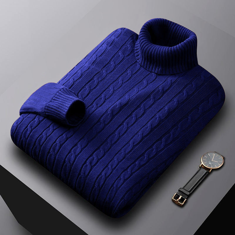 Men's Turtleneck Sweater Thick Cotton Sweater Fleece Lined Padded Warm Keeping Underwear