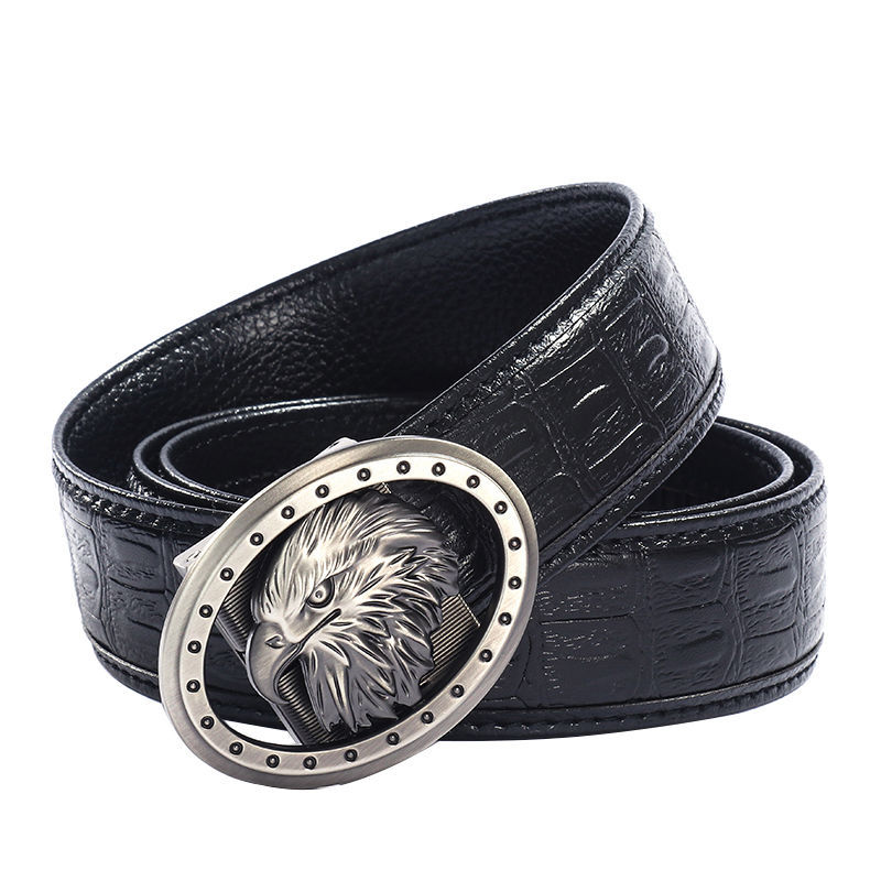 Men's Leather Belt Leather Belt Alloy Automatic Buckle Young And Middle-aged Casual Korean Style