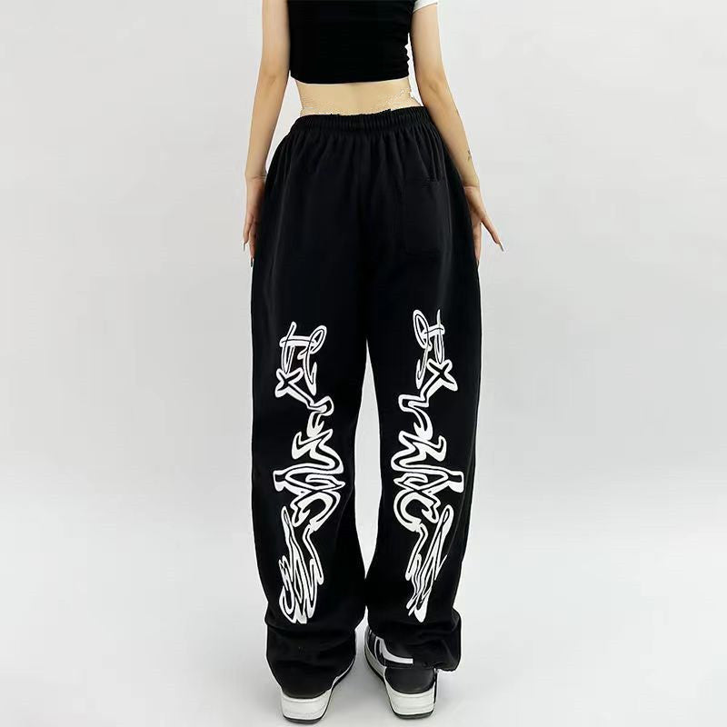 American Style Sports Loose Drawstring Design Sense Niche Hip Hop Pants