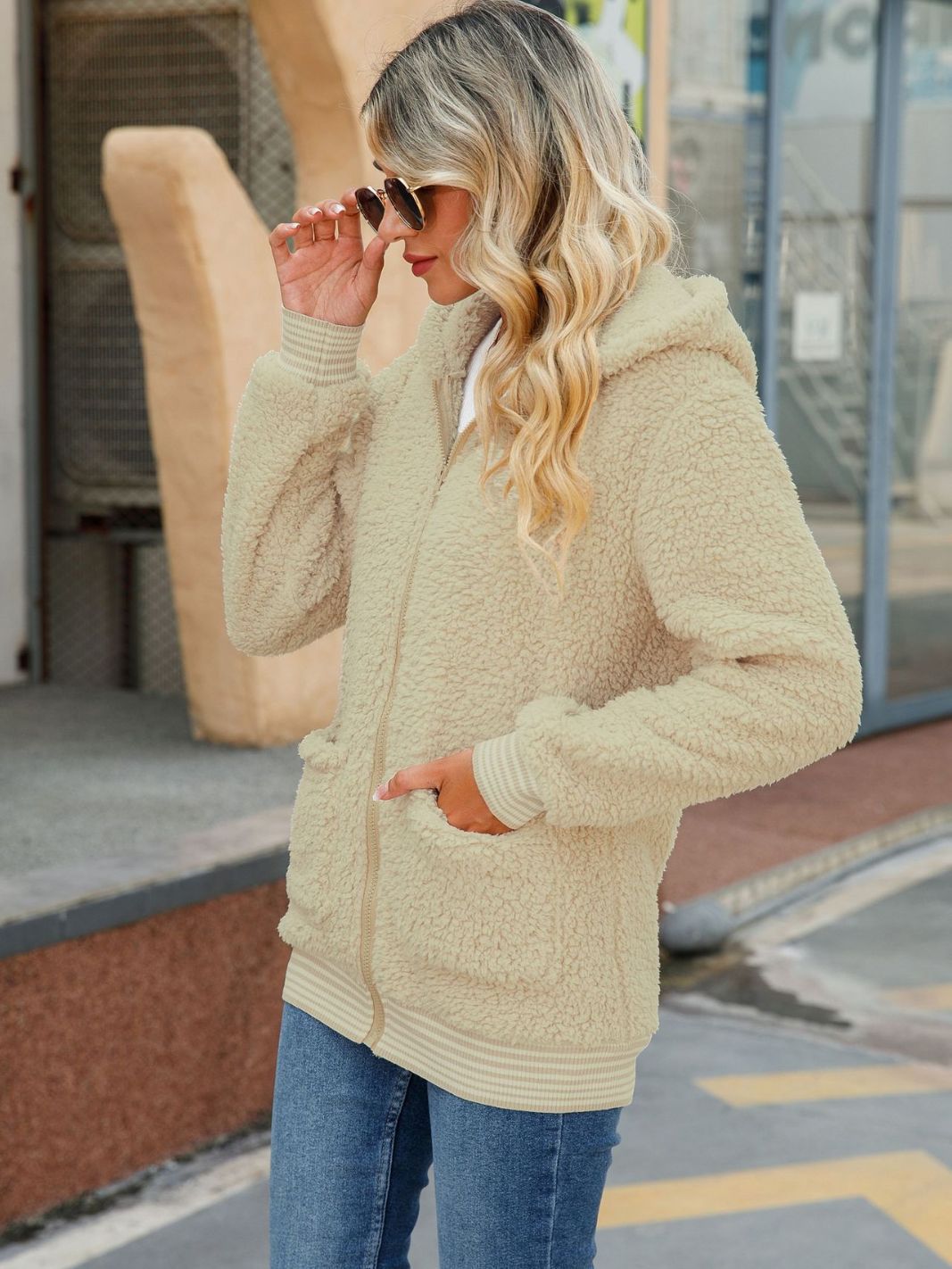 European And American Casual Women's Long-sleeved Hooded Jacket