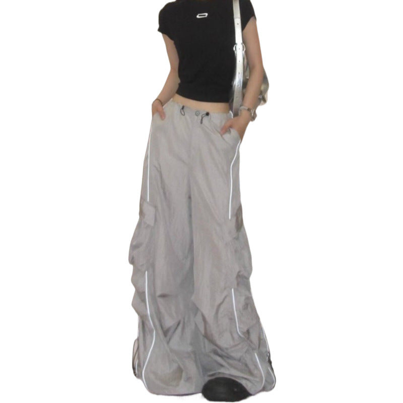 Retro Design Lightweight Breathable Overalls High Waist Loose