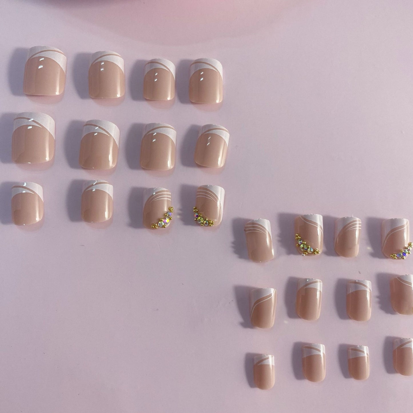 Removable Oblique French Simplicity Wear-resistant Finished Product Nail Sticker