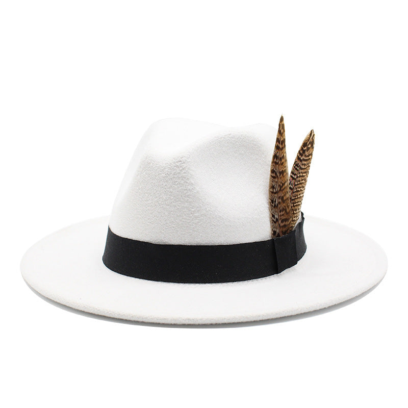 British Style Versatile Flat Border Jazz Hat Woolen